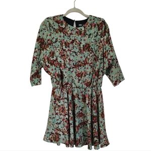Zara Structured Blouson Mini Dress Floral Retro Vibes Size XS